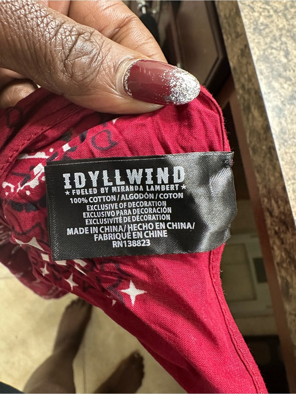 Idyllwind fueled by Miranda Lambert Abby Ann Rhinestone Fringe Red Bandana - Picture 8 of 11